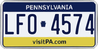PA license plate LFO4574