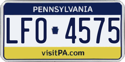 PA license plate LFO4575