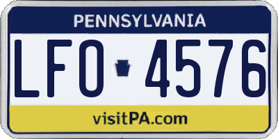 PA license plate LFO4576