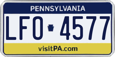 PA license plate LFO4577