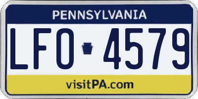 PA license plate LFO4579