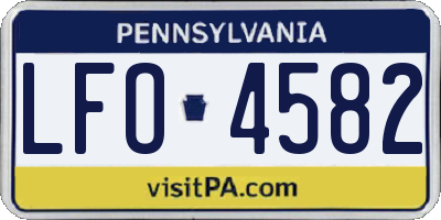 PA license plate LFO4582