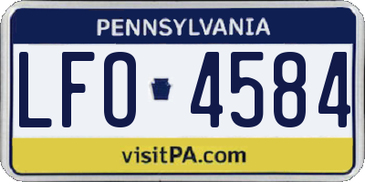 PA license plate LFO4584