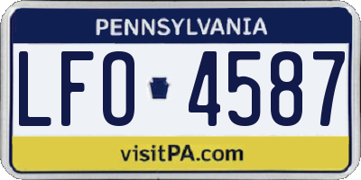 PA license plate LFO4587