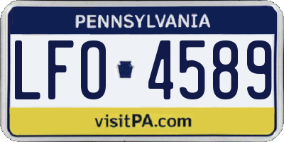PA license plate LFO4589