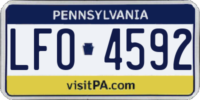 PA license plate LFO4592