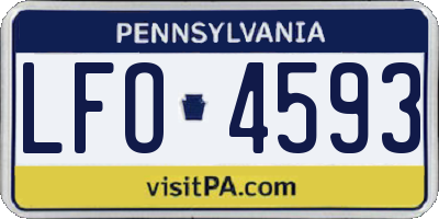PA license plate LFO4593
