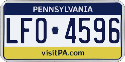 PA license plate LFO4596