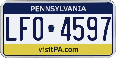 PA license plate LFO4597