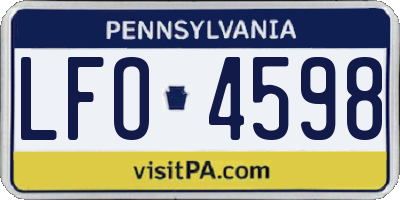 PA license plate LFO4598