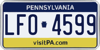 PA license plate LFO4599