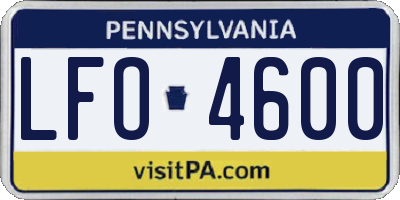 PA license plate LFO4600