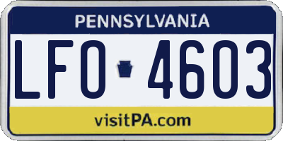 PA license plate LFO4603