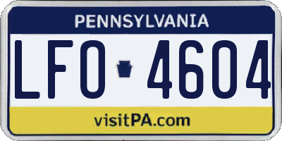 PA license plate LFO4604
