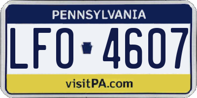 PA license plate LFO4607