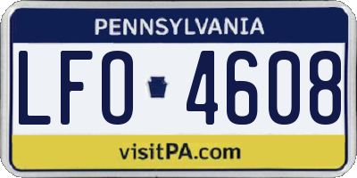 PA license plate LFO4608