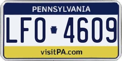 PA license plate LFO4609
