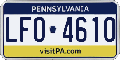 PA license plate LFO4610