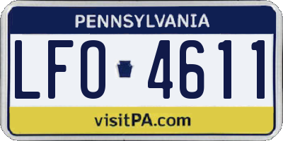 PA license plate LFO4611