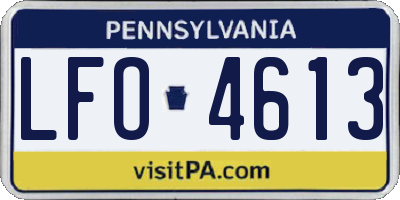 PA license plate LFO4613