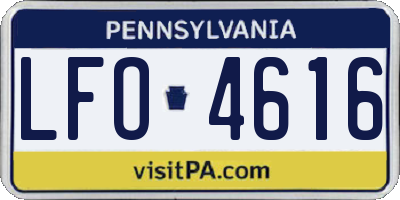 PA license plate LFO4616