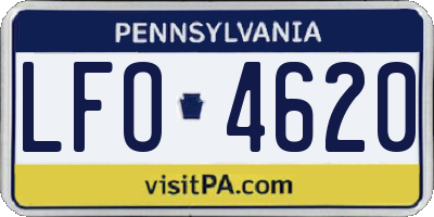 PA license plate LFO4620