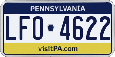 PA license plate LFO4622