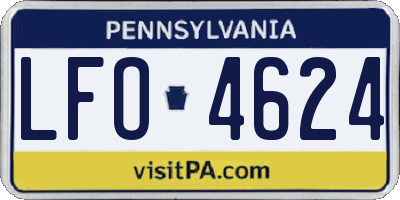 PA license plate LFO4624