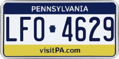 PA license plate LFO4629