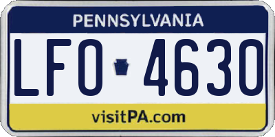 PA license plate LFO4630