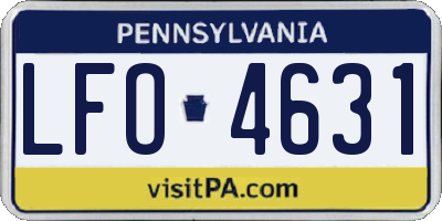 PA license plate LFO4631