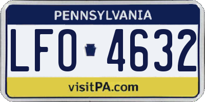 PA license plate LFO4632
