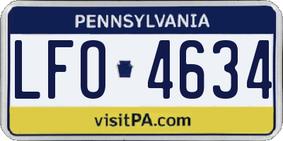 PA license plate LFO4634