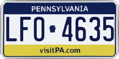 PA license plate LFO4635