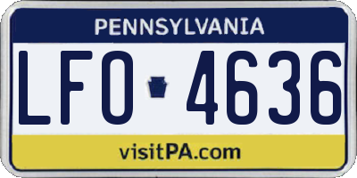 PA license plate LFO4636