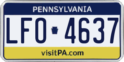 PA license plate LFO4637