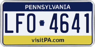 PA license plate LFO4641
