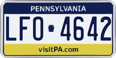 PA license plate LFO4642