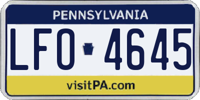 PA license plate LFO4645