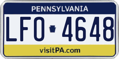 PA license plate LFO4648