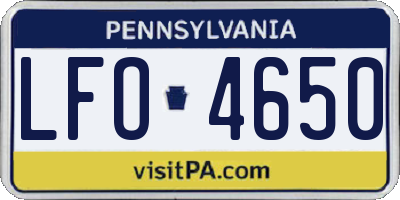 PA license plate LFO4650