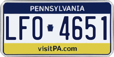 PA license plate LFO4651