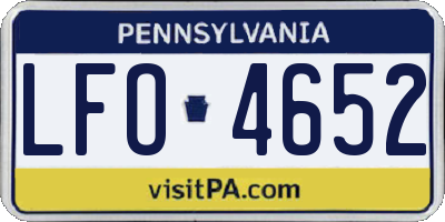 PA license plate LFO4652
