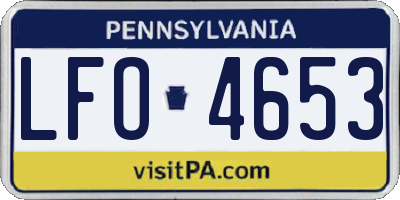 PA license plate LFO4653