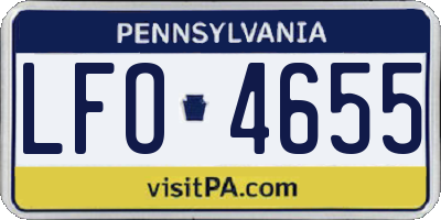 PA license plate LFO4655