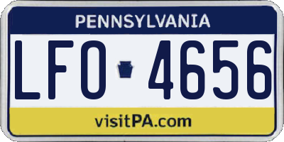 PA license plate LFO4656