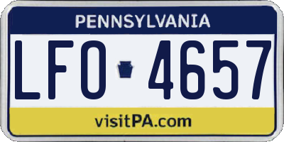 PA license plate LFO4657