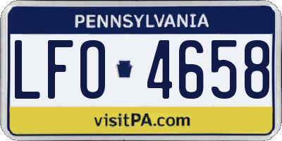 PA license plate LFO4658