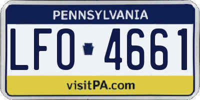 PA license plate LFO4661