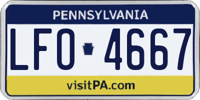 PA license plate LFO4667